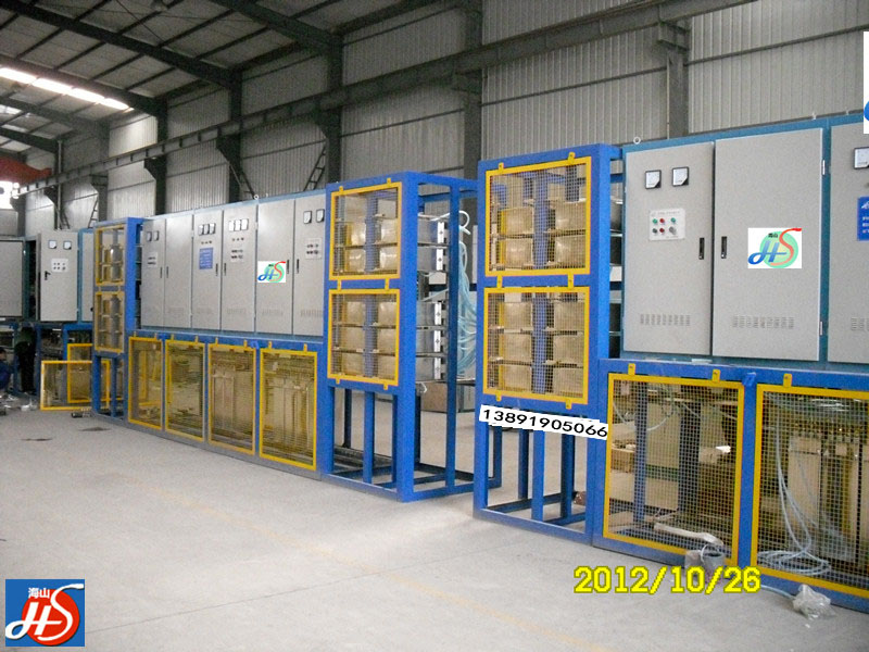 海山电炉的复铜钢板立式中频感加热炉